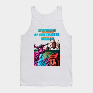 Mysteries of Unexplored Worlds Horror Aliens Science Fiction Retro Vintage Comic Tank Top